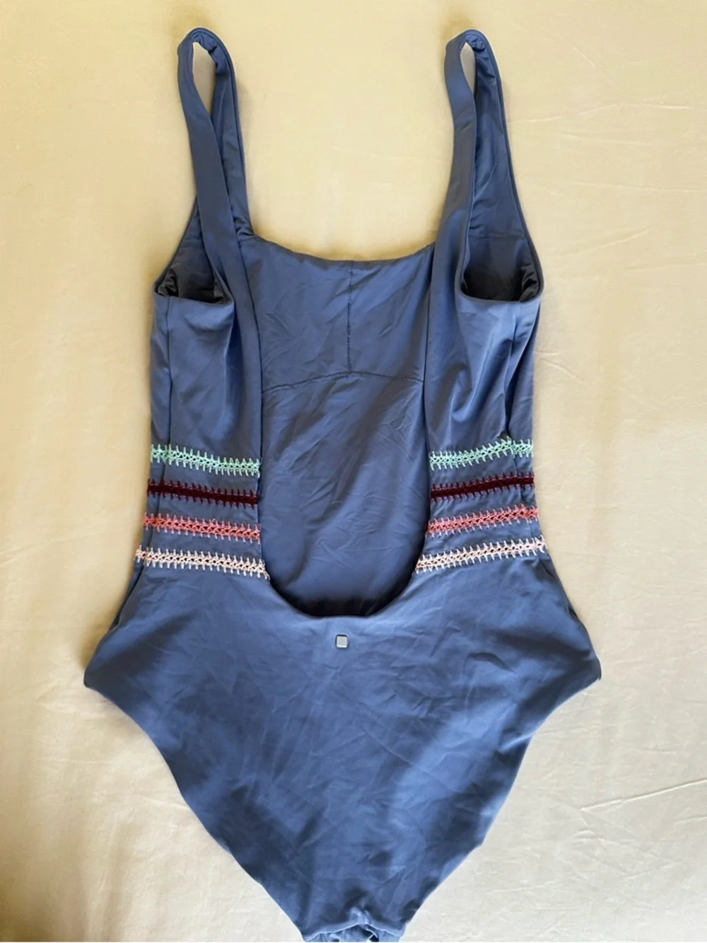 Dolce Vita Kokomo Dusty Blue Scoop Back Embroidered One Piece S